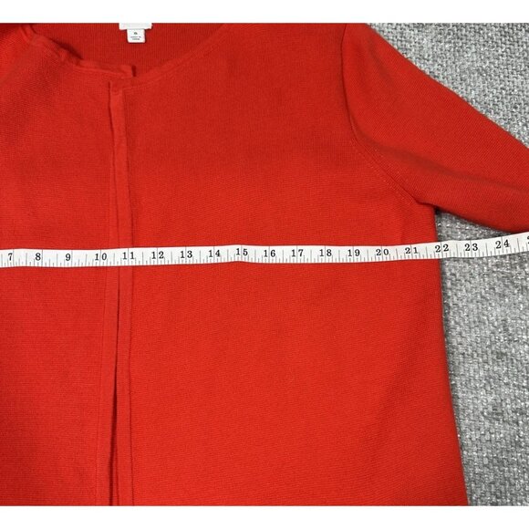 J Crew Vanessa Sweater Jacket Womens Small Red Knit Pockets Open Front Cardigan - Picture 5 of 9